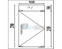 CỬA KÍNH THỦY LỰC 1 CÁNH 1 VÁCH TRÊN 
