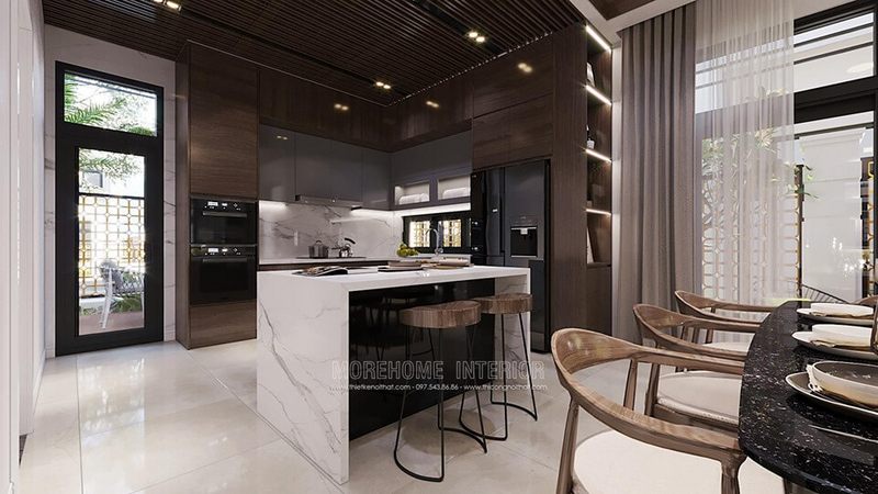  19 mẫu trang trí nội thất phòng bếp căn hộ, nhà phố, biệt thự mái ấm gia đình Việt