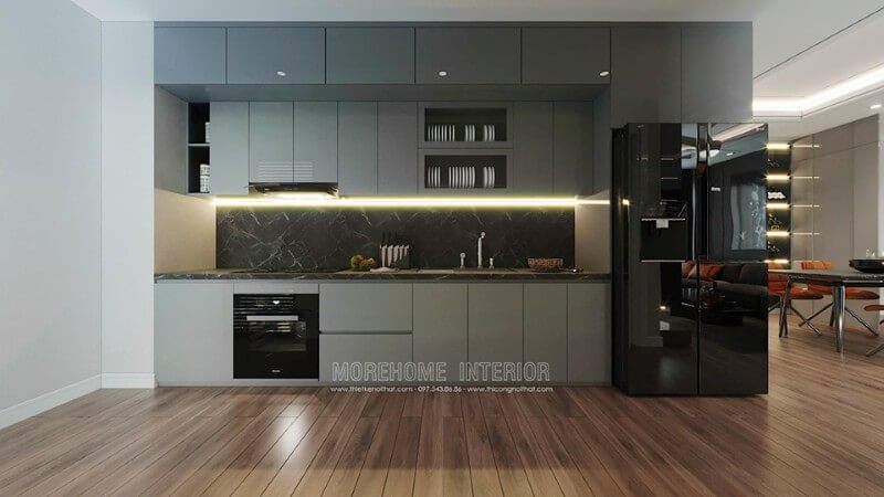 Thiết kế nội thất căn hộ đẹp, độc đáo từ19 hình ảnh tủ bếp căn hộ xu hướng 2022-2024